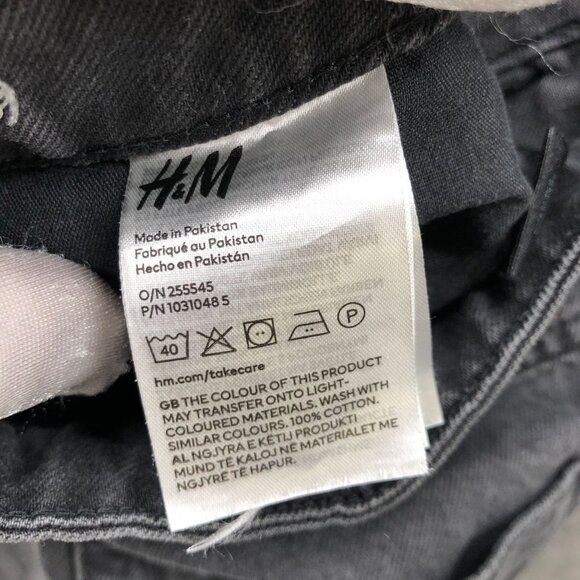 H&M Youth Teens 18 Loose Ample Denim Shorts Black Relaxed High Rise Girls - Picture 5 of 11